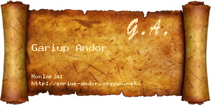 Gariup Andor névjegykártya