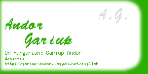 andor gariup business card